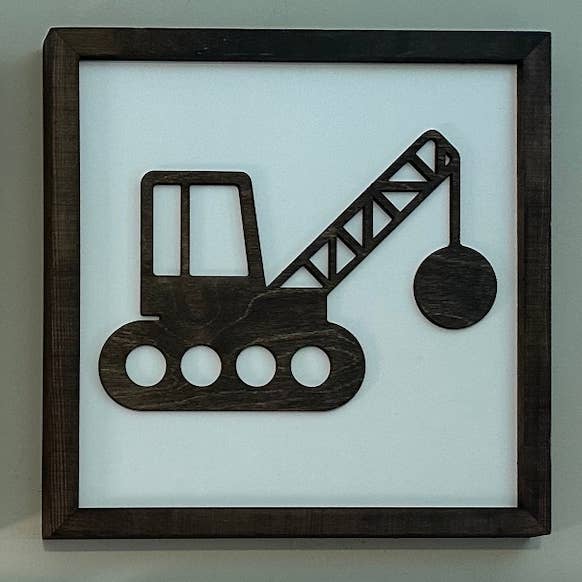 Nail and Hook Laser Cut Home Decor - Wholesale Sign - Construction Truck | 14x14 inch Wood Sign | Construction Room Decor | Construction Truck Bedroom14
