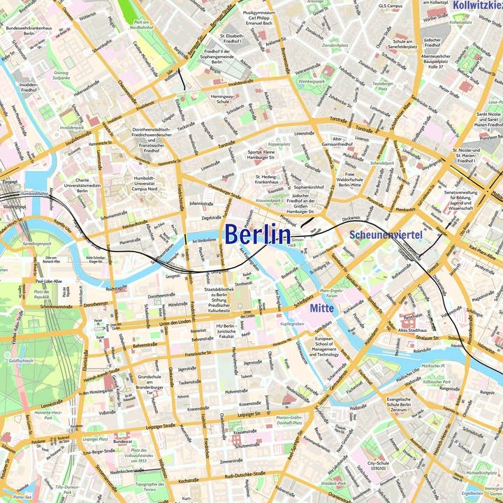 Map Marketing Limited – wholesale Map – Berlin City Map - Laminated Wall Map1
