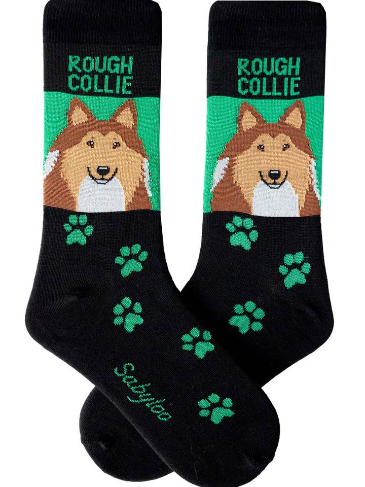 Rough Collie Dog Socks for wholesale by Sabyloo