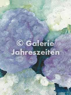 Hortensien Aquarellserie Kunst Klappkarte. für den Großhandel von Karen Utermann Galerie Jahreszeiten