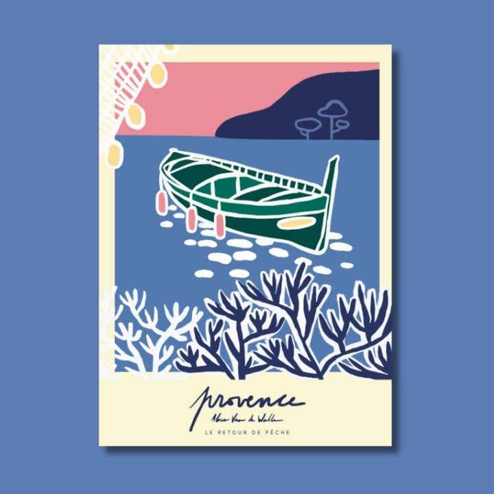 Poster - Provence - Baai van Saint Jean Groen - Alice Van de Walle voor wholesale door JOG | Maison d’éditions