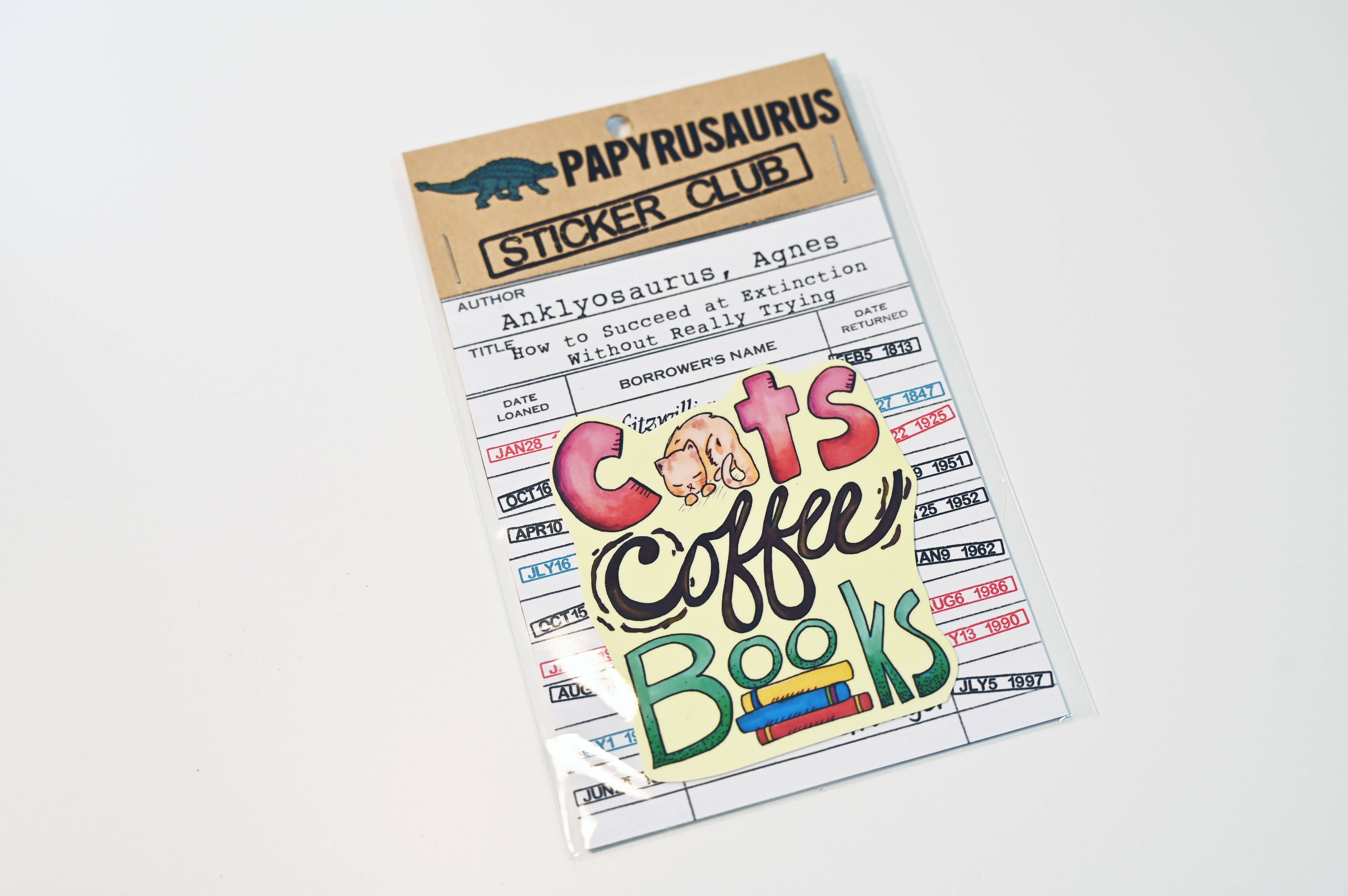 Papyrusaurus - Wholesale Sticker - Cats, Coffee, Books Vinyl Sticker0