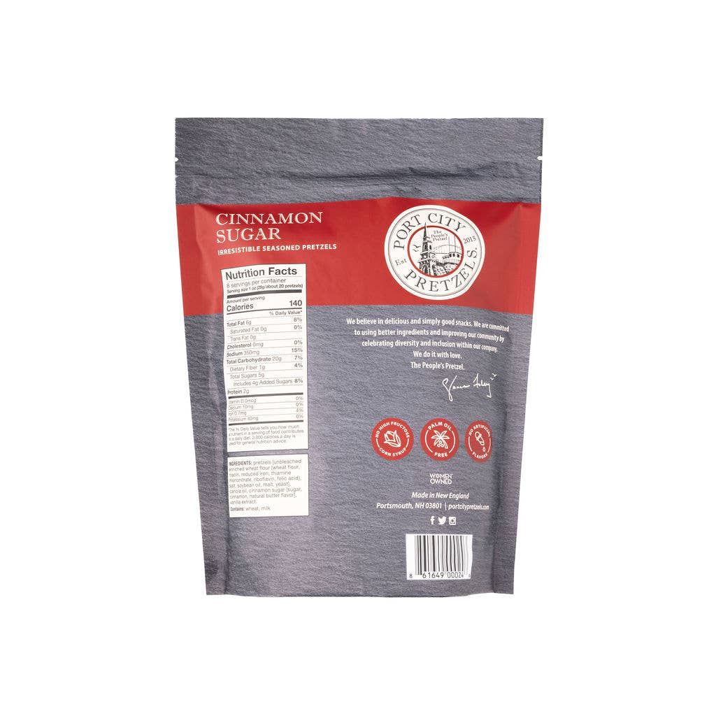 Port City Pretzels - Wholesale Pretzels - Cinnamon Sugar Pretzels - 8 oz1