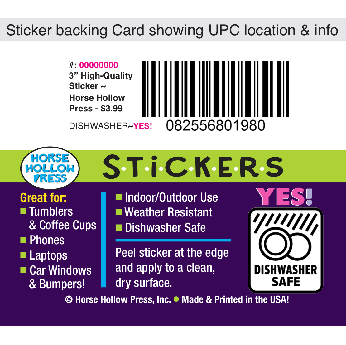 Horse Hollow Press - Wholesale Sticker - 3" Tumbler Horse Sticker / Show Horse Wraps / WATERPROOF8