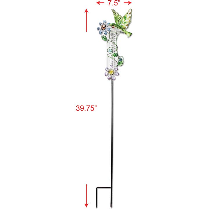 Sunset Vista Designs - Wholesale Outdoor Ornament/Decor - Hummingbird Rain Gauge