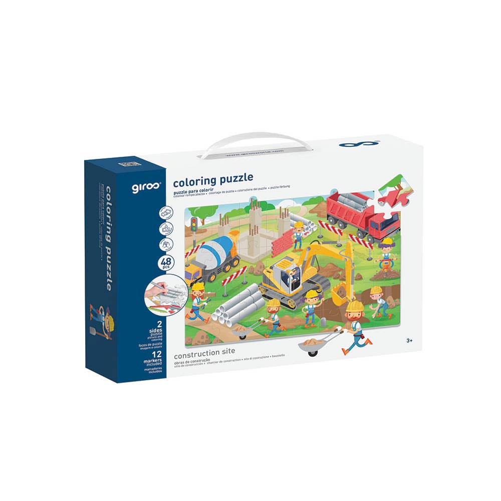 AJ Aguiar - Wholesale Puzzle - Kids - Play Puzzle Coloring Twists 2 Faces 48 Pcs Constructions2