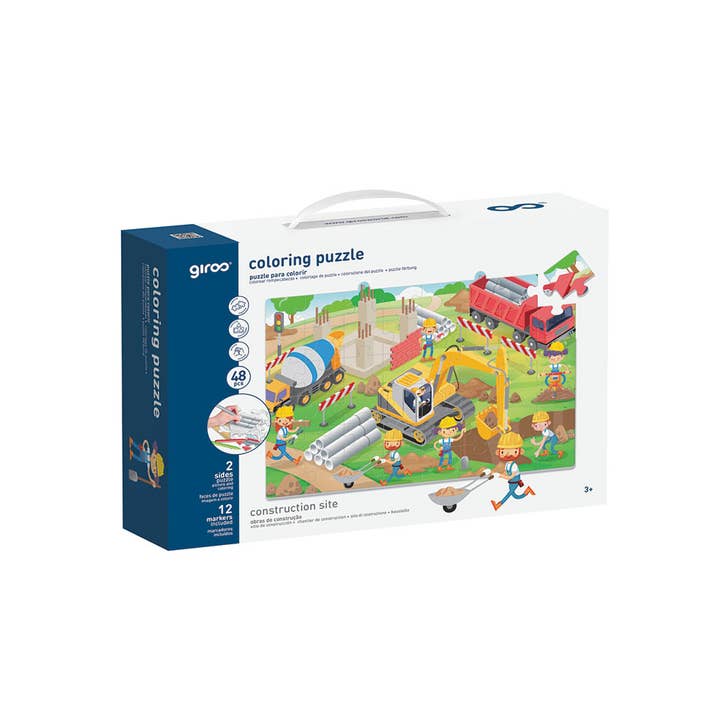 AJ Aguiar - Wholesale Puzzle - Kids - Play Puzzle Coloring Twists 2 Faces 48 Pcs Constructions2