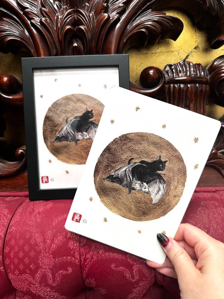 "The Moon" Framed Art Card & Single Cards for wholesale by Stephanie Inagaki