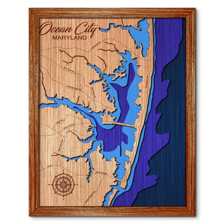 Ocean City Depth Map - Home & Wall Decor for wholesale by Premier Gifts and More