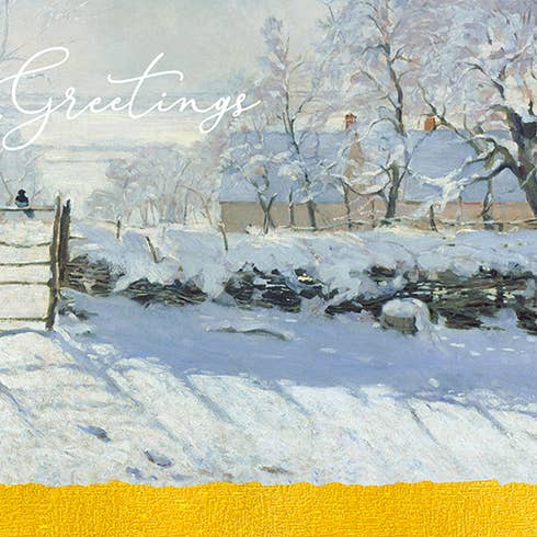 THE MONET MAGPIE HOLIDAY BOXED GREETING CARDS 4.5 x 6.25" for wholesale by Calypso Cards LLC