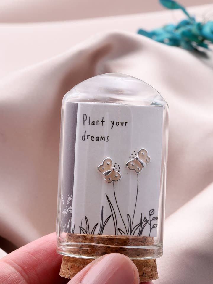 TT51173/74 PLANT YOUR DREAMS enamel BUTTERFLY earrings for wholesale by Attic creations