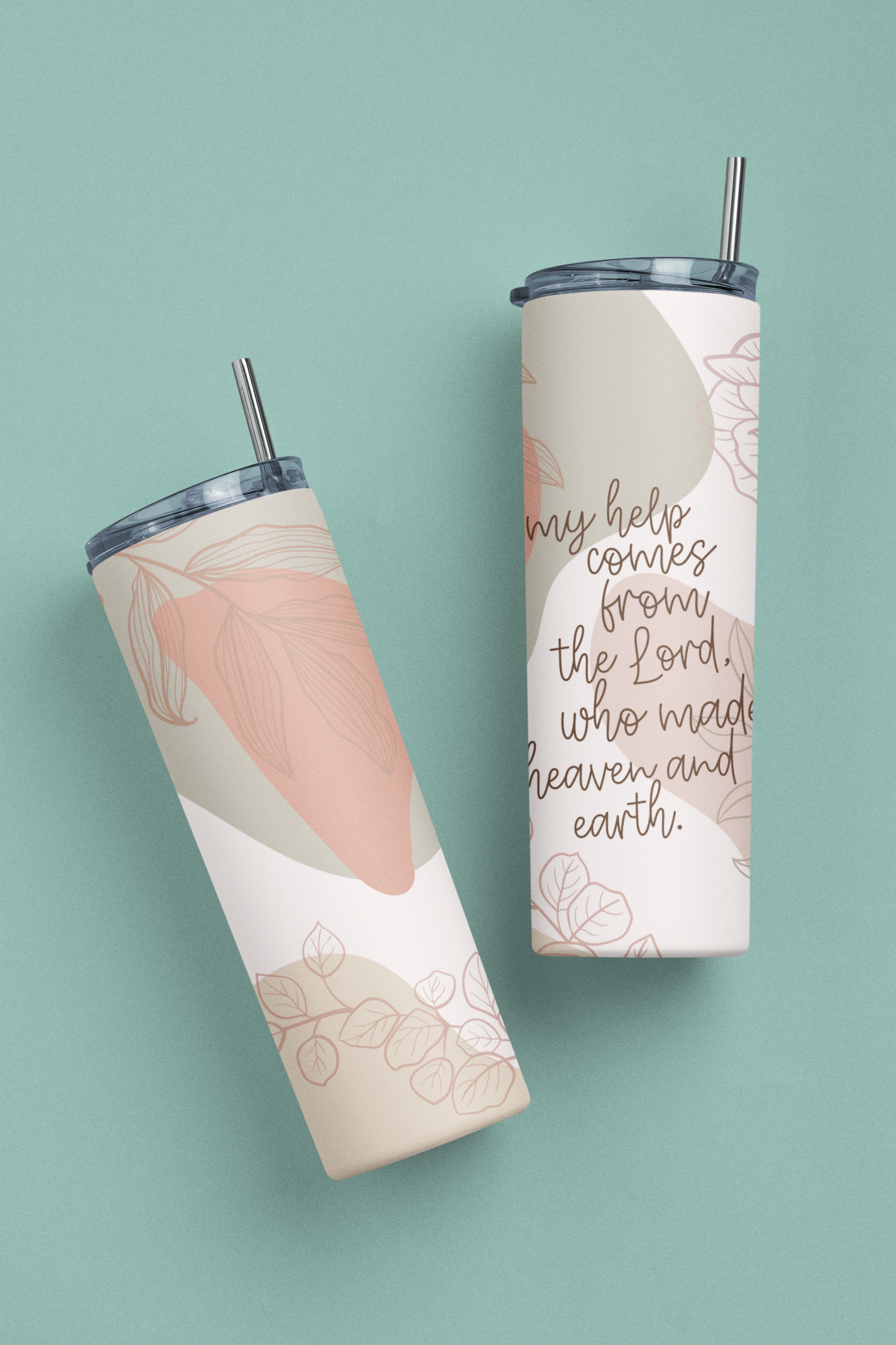Faith & Life Christian Brands - Wholesale Insulated Mug/Tumbler - My Help Comes from the Lord Stainless Steel Skinny Tumbler B1