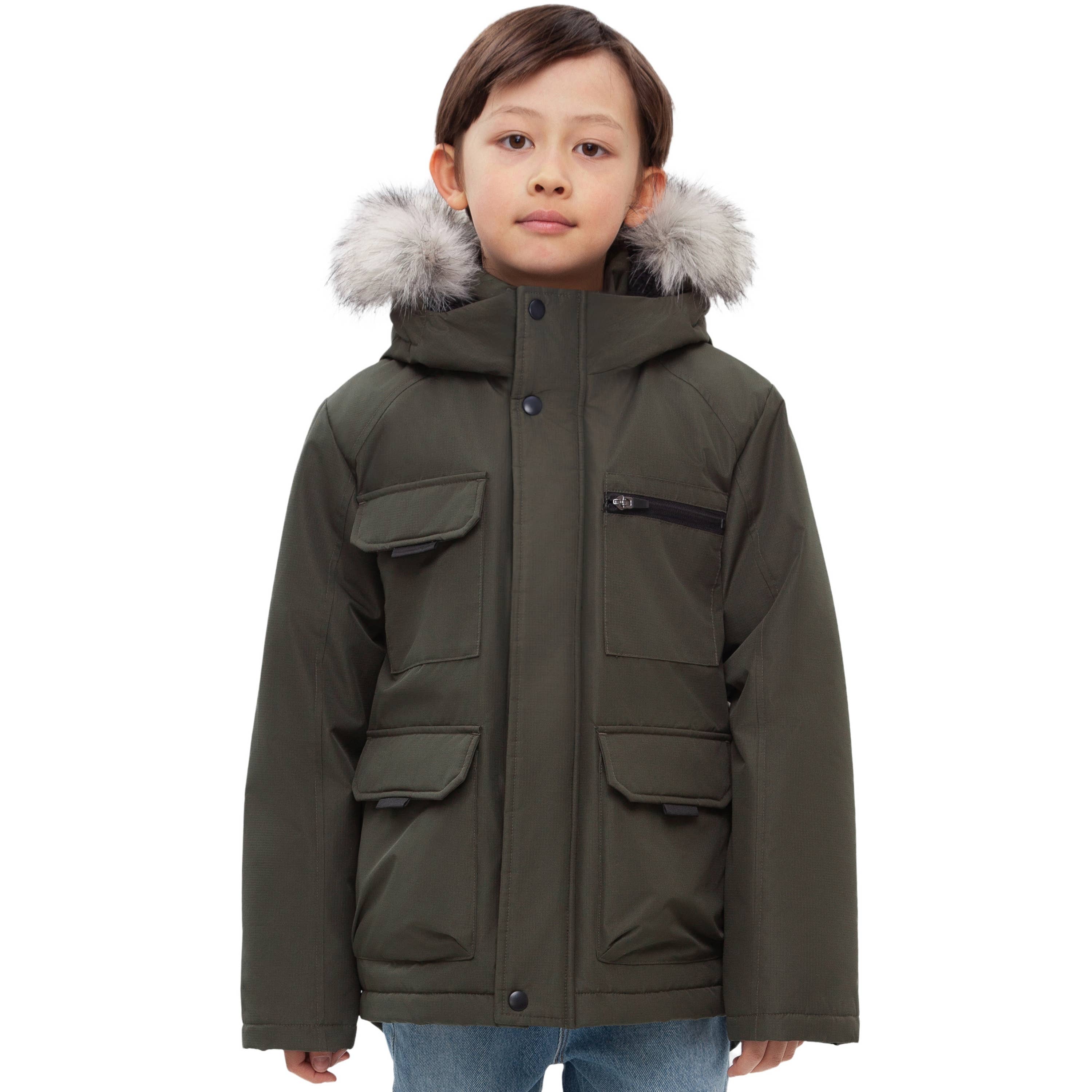 Rokka & Rolla - Wholesale Parka - Kids - Boys' Ripstop Parka Jacket Fleece Lined Winter Coat24