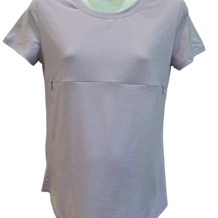 Ella Bella Maternity - Wholesale Nursing Top - Maternity - Tori Full Zip Short Sleeve Nursing Tee Shirt7