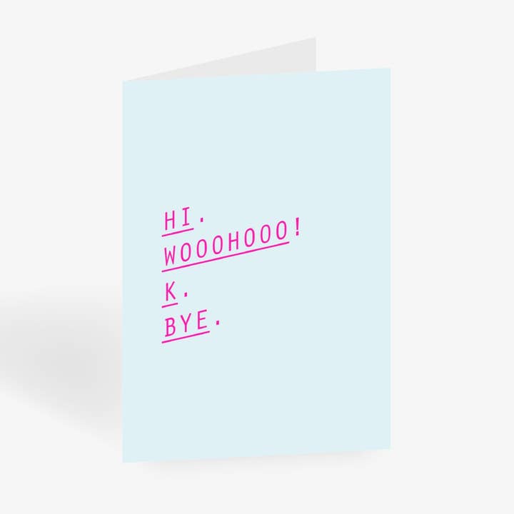 Greeting card/Woohooo K Bye for wholesale by typealive
