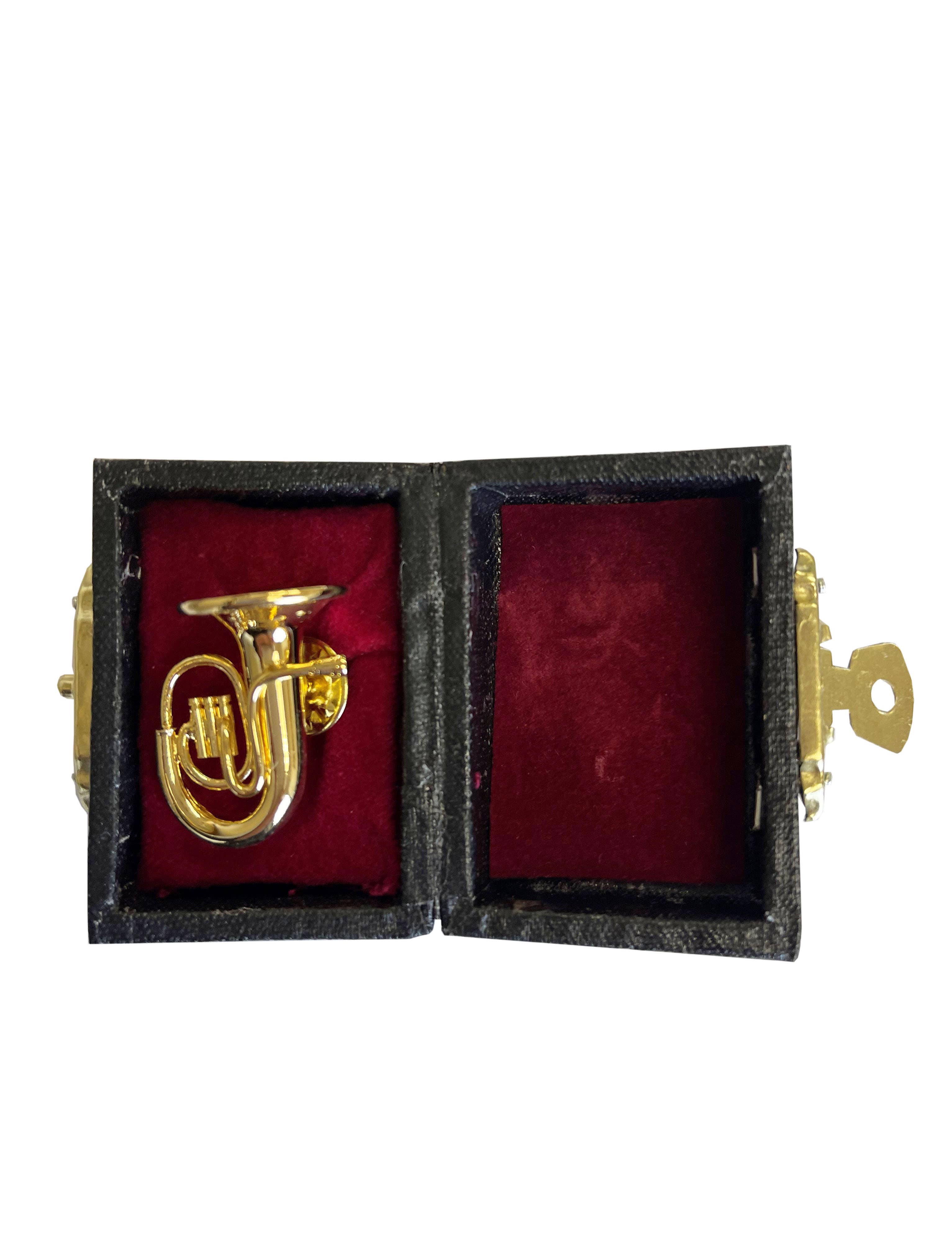 Broadway Gifts Co - Wholesale Lapel Pin/Button - Gold Tuba Pin with Case