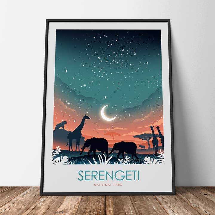 Impresión minimalista del Parque Nacional del Serengeti para venta al por mayor de Studio Inception