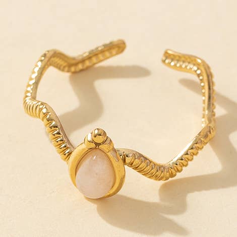 Blossom bijoux - Wholesale Single Stone/Solitaire Ring - Adjustable ring Stainless steel 24BGA0483