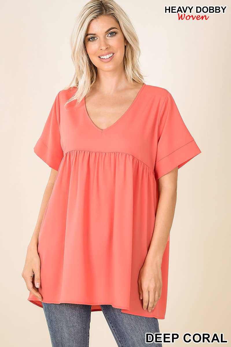 ASHMOCHA  `.42POPS EMPIRE WAIST SHIRRING TUNIC for wholesale on Faire12