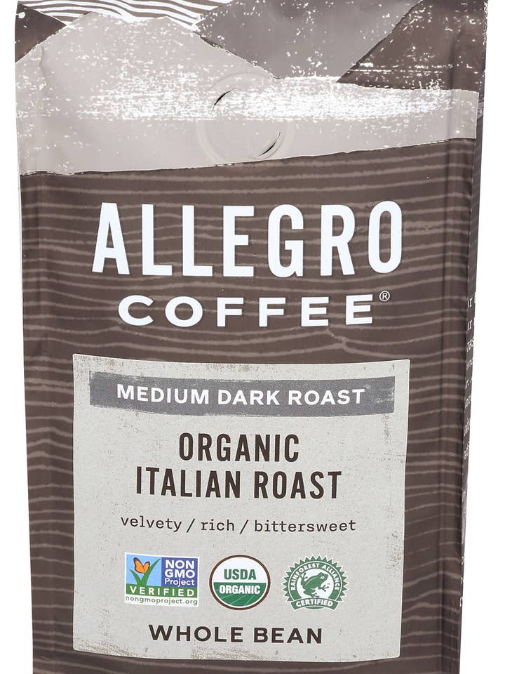 Café torréfié italien biologique - Grains entiers pour la vente par Allegro Coffee