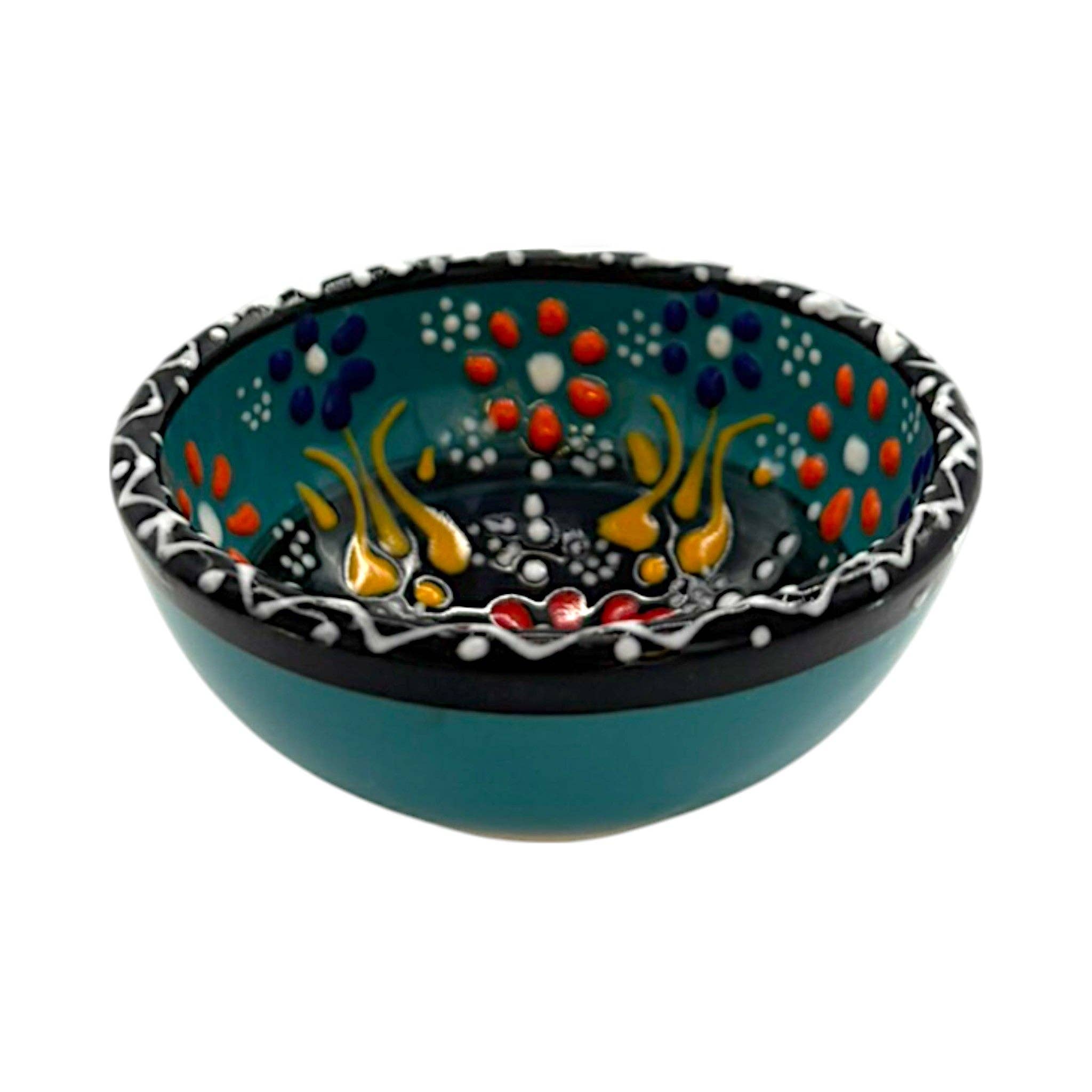 cotonIQ - Wholesale Bowl - Ceramic Bowl - Flower - Turquoise - 8cm1