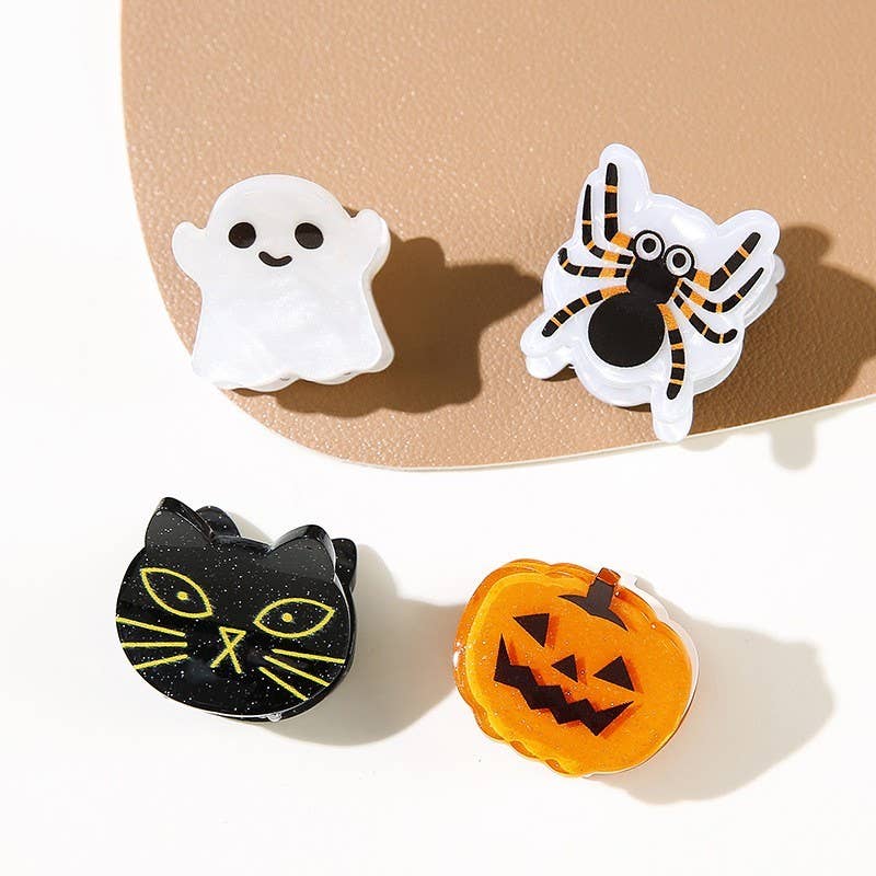HALLOWEEN PUMPKIN GHOST SET OF 4 HAIR CLAW CLIPS | 40H973 for wholesale on Faire5