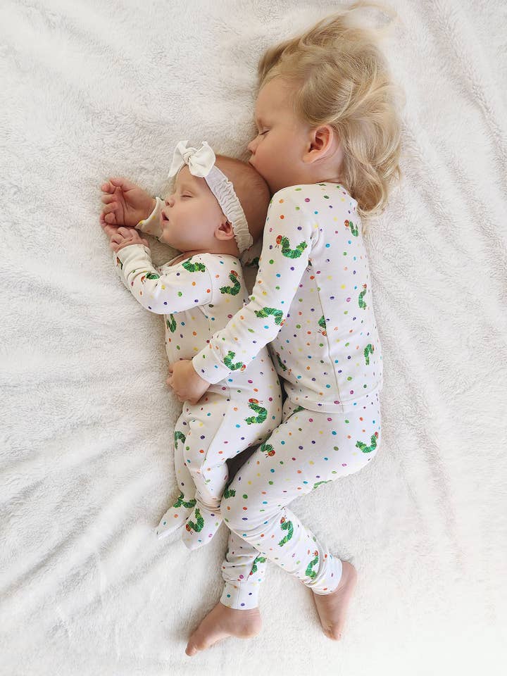 L'ovedbaby – Großhandel Schlafanzug-Set – Kinder – Kinder Bio-Langarm-Pyjama-Set in Raupe