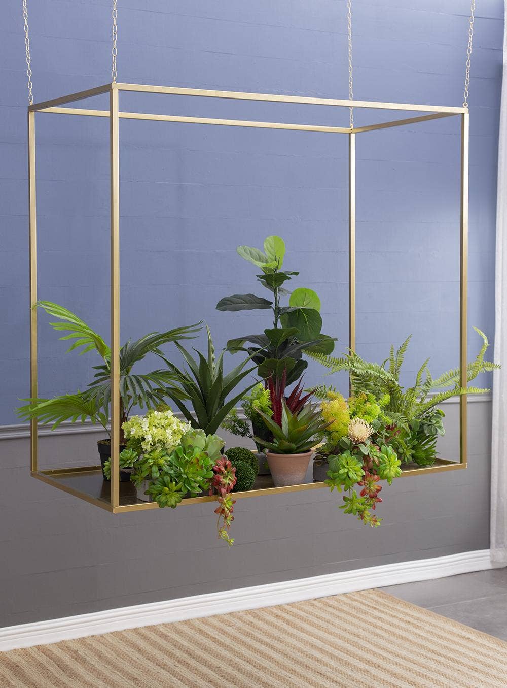 A&B Home Group Inc. – Großhandel Regal – 47x19,5x19,5" Goldener Eisenständer mit Ketten 1Stk/Karton4