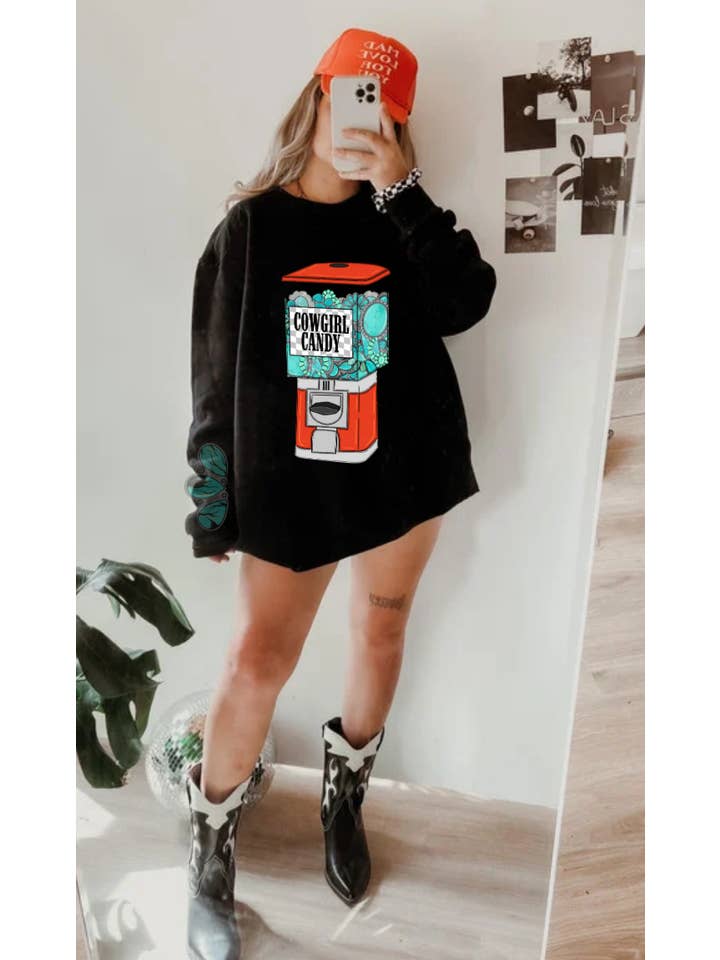 The Branded Blue Roan - Wholesale Screen Printed T-Shirt - Women's - Black - Turquoise Cowgirl Candy Western Graphic