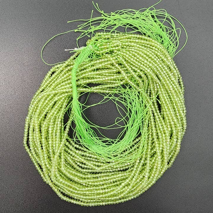 Beads Creation - Wholesale Beads - Green Peridot 3x2mm Faceted Round BeadsGemstone PRP661#042