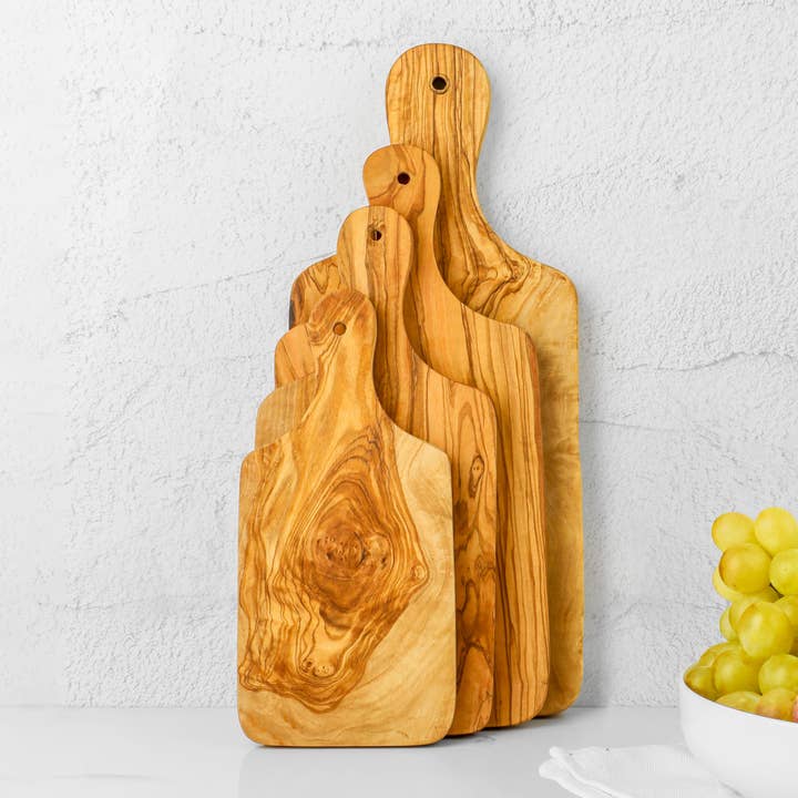 ArtisRaw - Wholesale Cutting Board - Rectangular Olive Wood Cutting Board with Handle