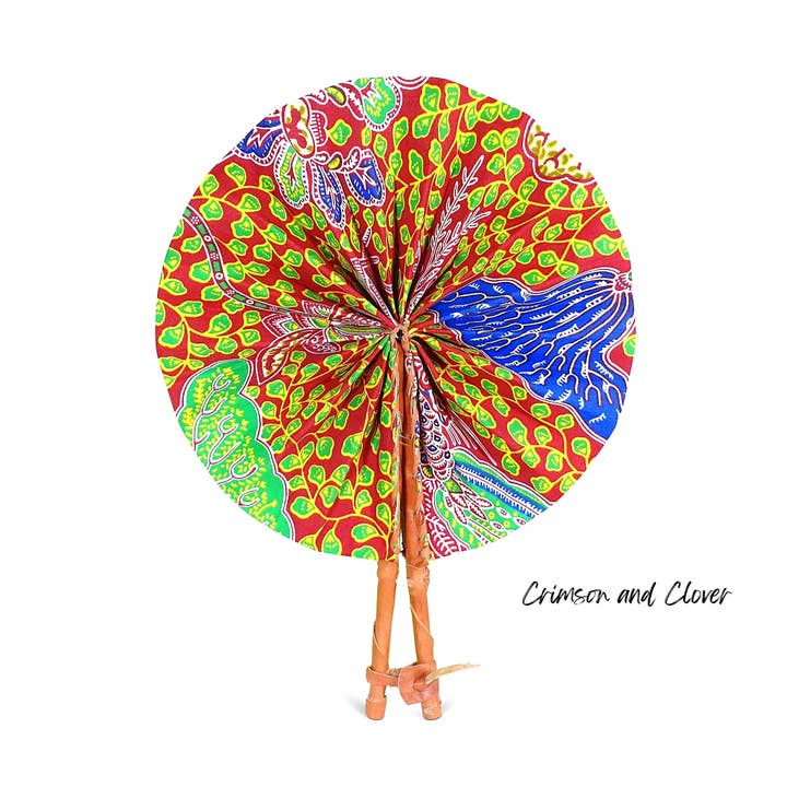 Ti-a Woven Goods - Wholesale Handheld Folding Fan - African Fabric Fan