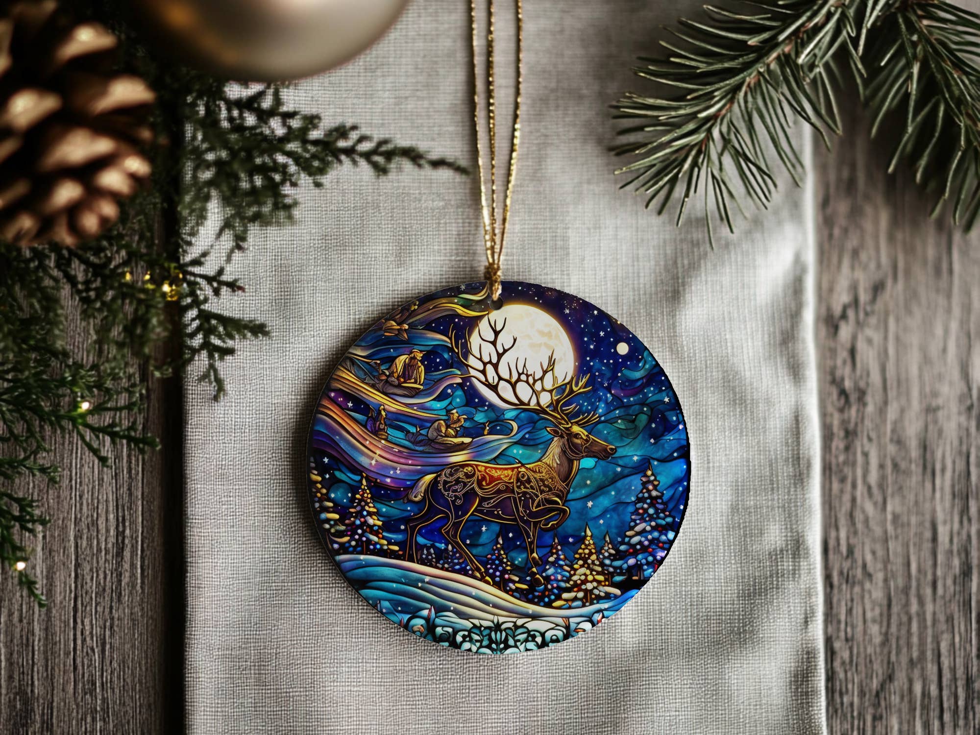 Fernville Creations - Wholesale Ornament - Reindeer Ceramic Ornament for Christmas Tree and Home Decor