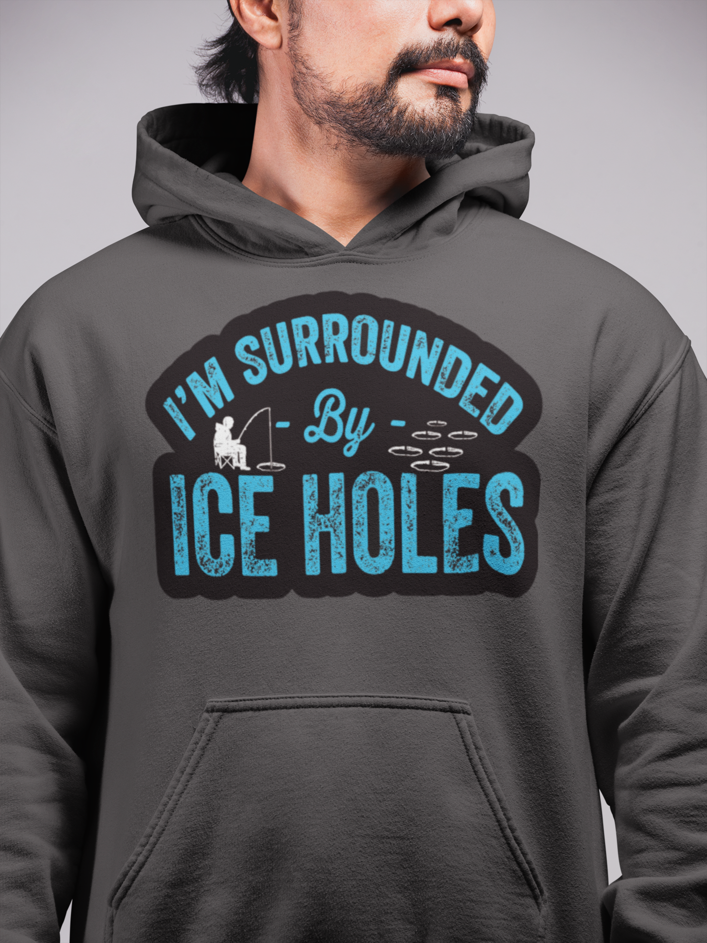 Hunt Hook Eat - Wholesale Hoodie - Men's - Surrounded By Ice Holes Hoodie3