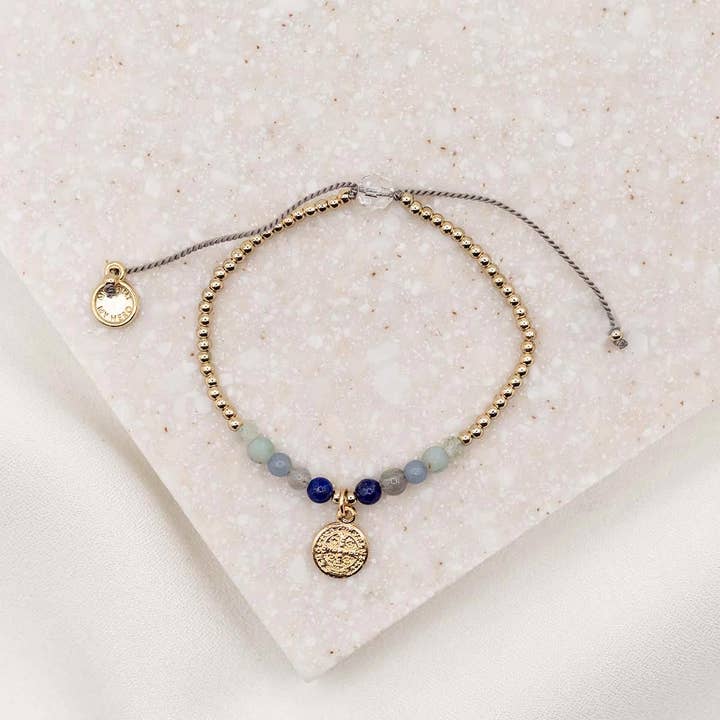 My Saint My Hero - Wholesale Charm/Dangle Bracelet - Family Virtues Bracelet - Gold / Mixed