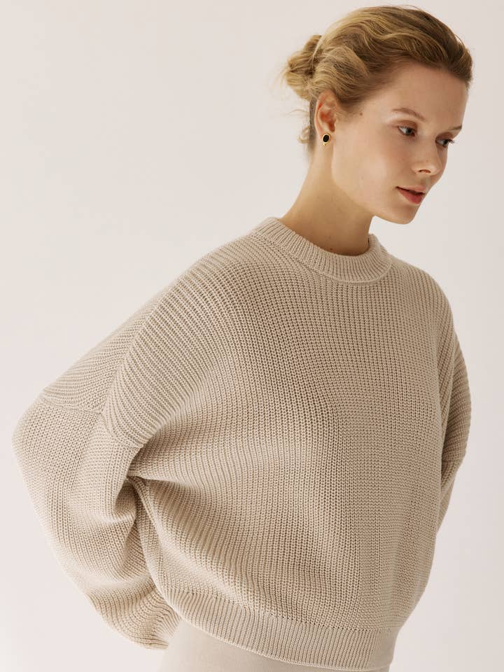 Oversized Knit Sweater with Dropped Shoulders for wholesale by Nenya Fashion Limited