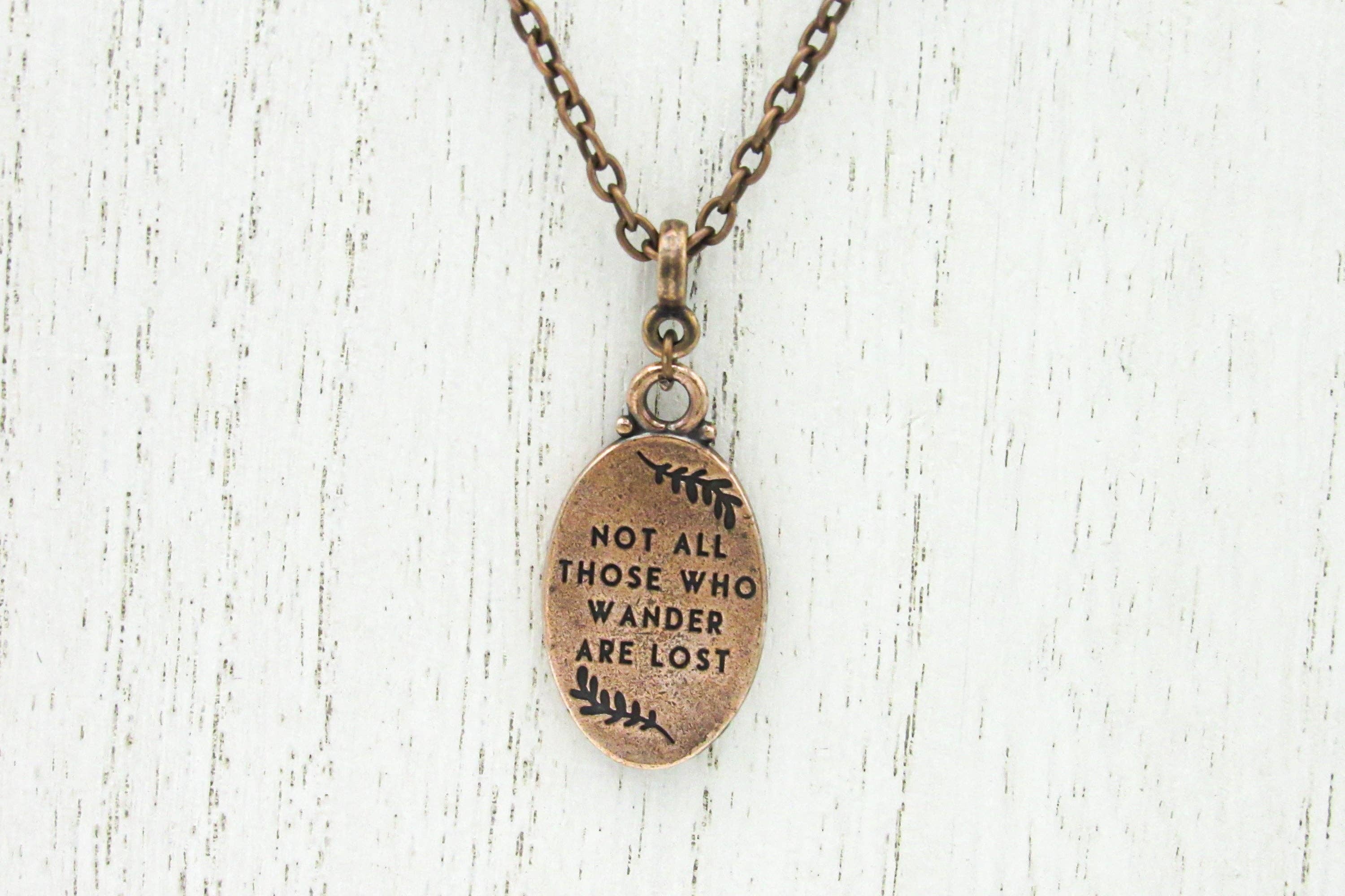 Oh, Heart! - Wholesale Pendant/Charm Necklace - Tolkien Quote Pendant Necklace With Redwood Design4