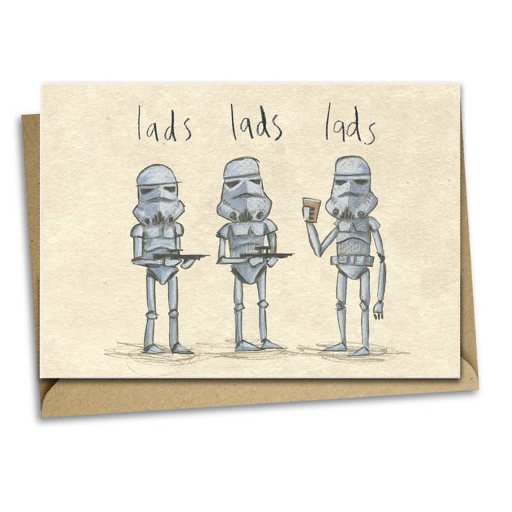 The Grey Earl - Wholesale Everyday Greeting Card - Lads Lads Lads - Card