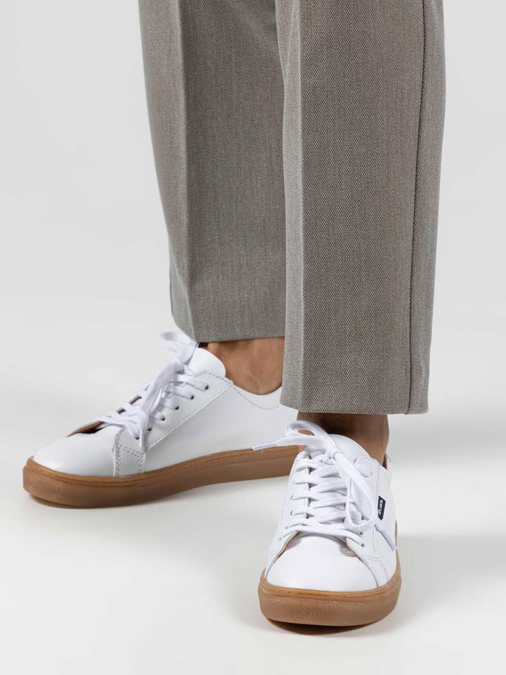 Laces Sneakers - white smooth for wholesale by Atlanta Mocassin