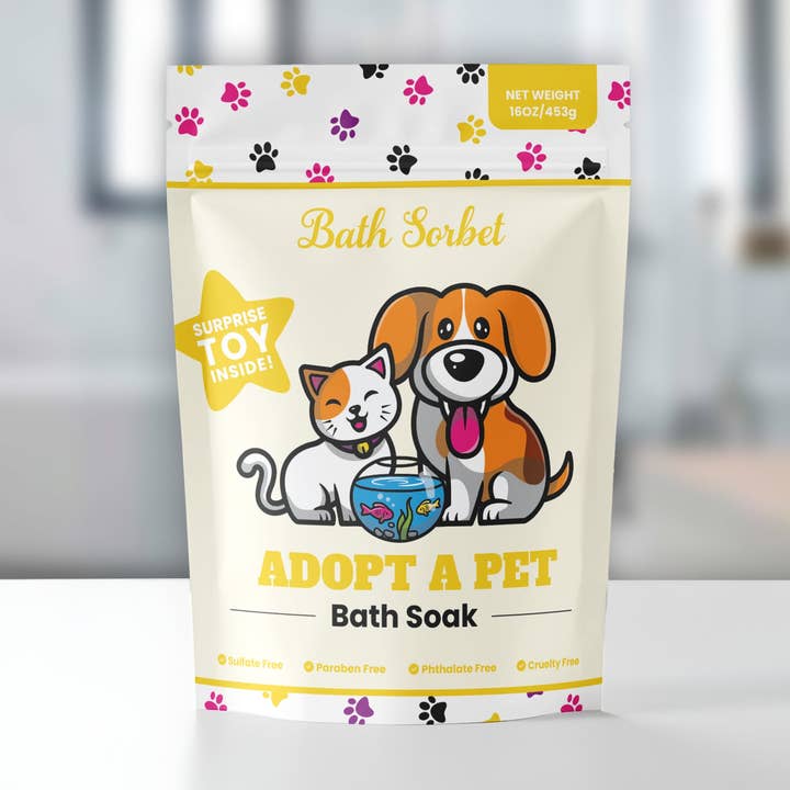 Adopt a Pet Bath Soak for wholesale by Bath Sorbet
