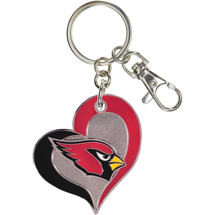 Aminco USA - Wholesale Keychain - Unisex - NFL Arizona Cardinals Swirl Heart Keychain