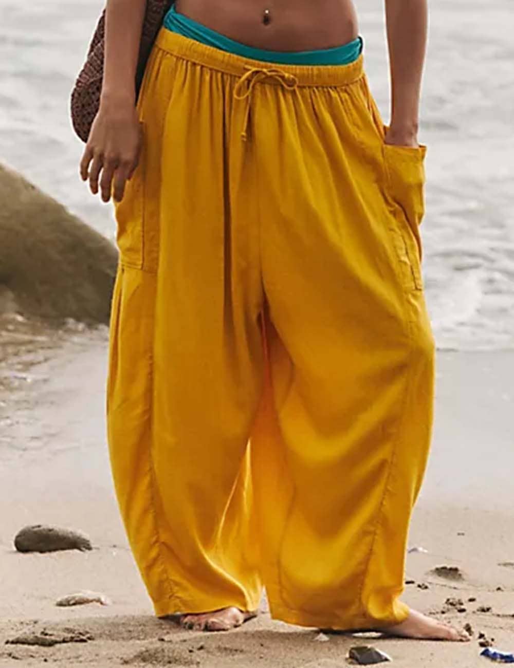 Sweetkama - Wholesale Pants - Women's - Ladies Elastic Waist String Tie Pocket Cuzy Pants20