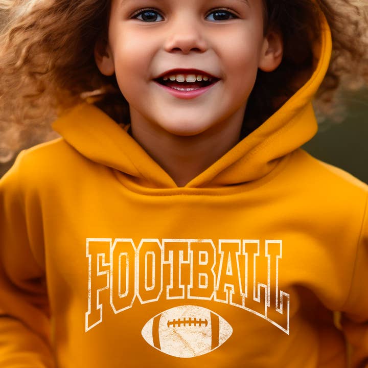 Fodboldspil Efterårssport Kids Grafisk hættetrøje for engroshandel hos Kids By Kissed Apparel