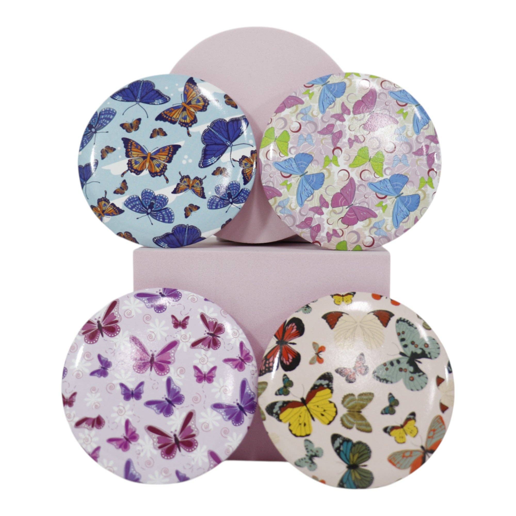 ASSORTED Butterfly Compact Hand Mirror JM5527-20 (12PC) for wholesale on Faire7