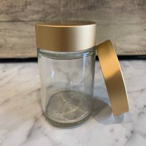 wholesale clear glass candle jars with gold lids for home decor