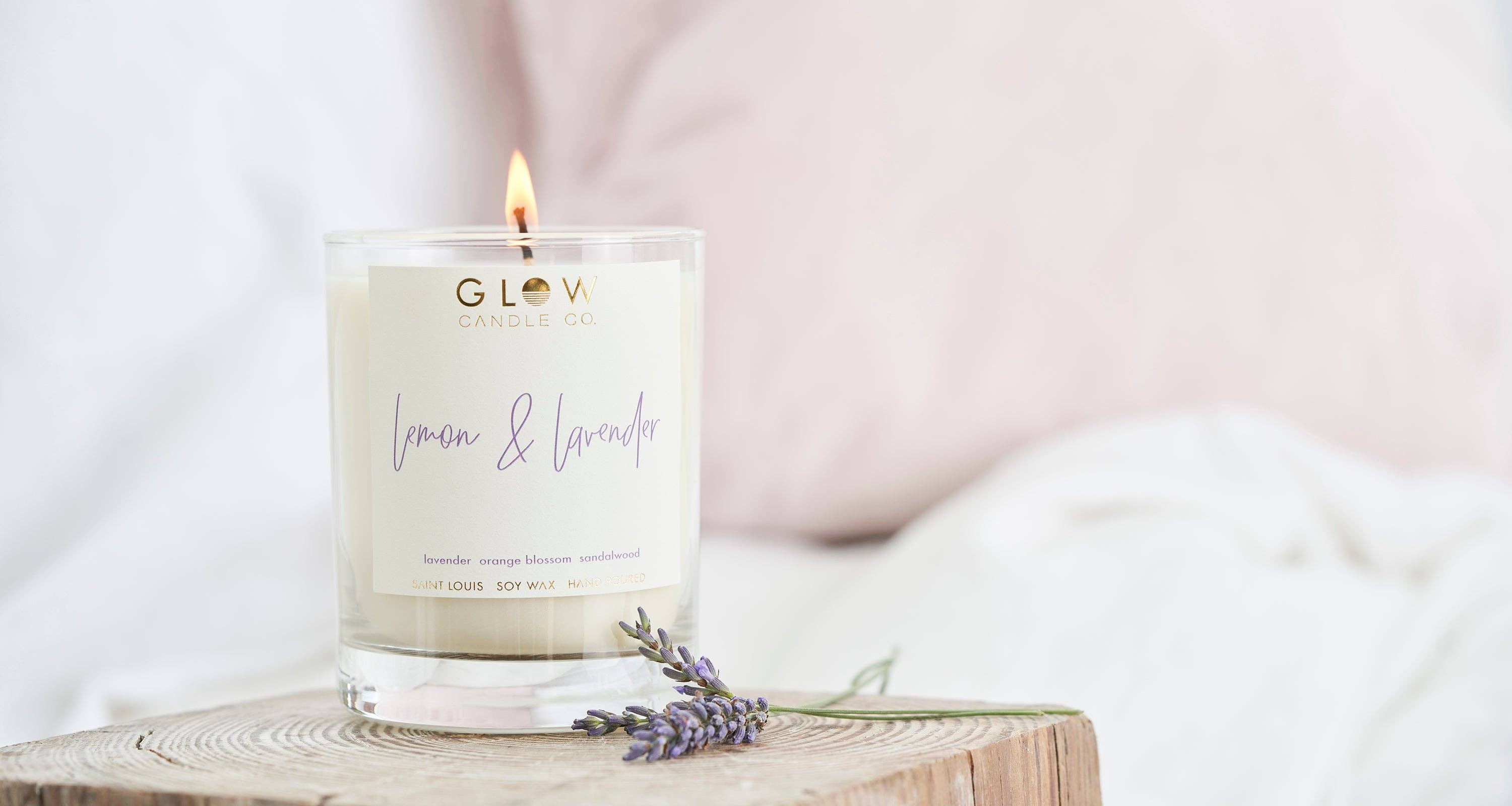 Glow Candle Co. - Wholesale Jar/Filled Candle - Lemon & Lavender1