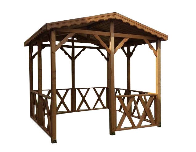 Deholzwart GmbH - Vente Canapé de terrasse - Pavillon en bois naturel en sapin - à monter - 9 m²5