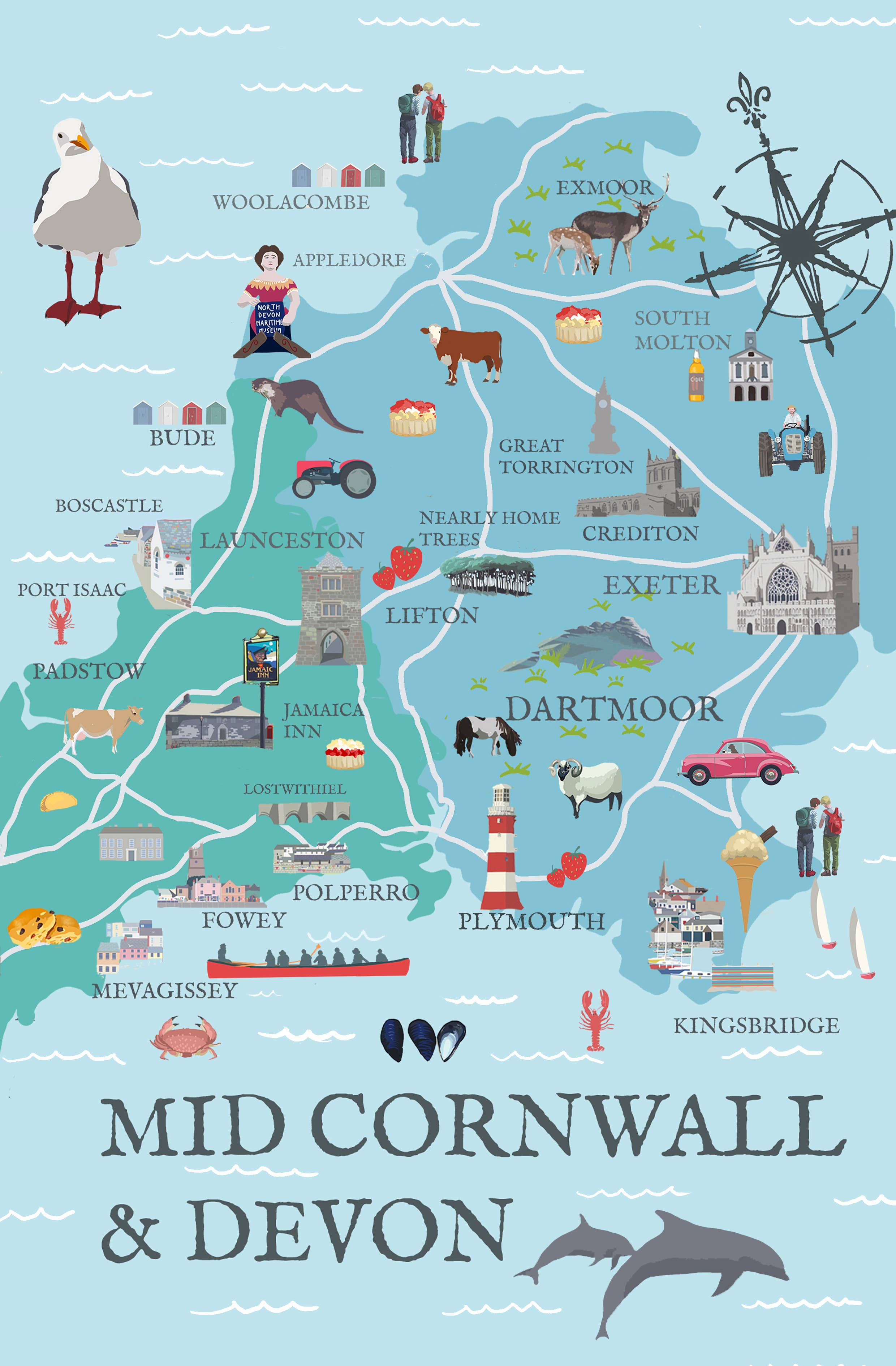 BETTY BOYNS MAPS - Vendita all'ingrosso Calamite - Magnete da Frigo con Mappa Illustrata45