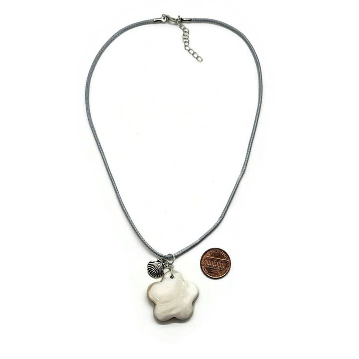 Flower Mother of Pearl Pendant with Shell Charm for wholesale by Bella Ornamenti
