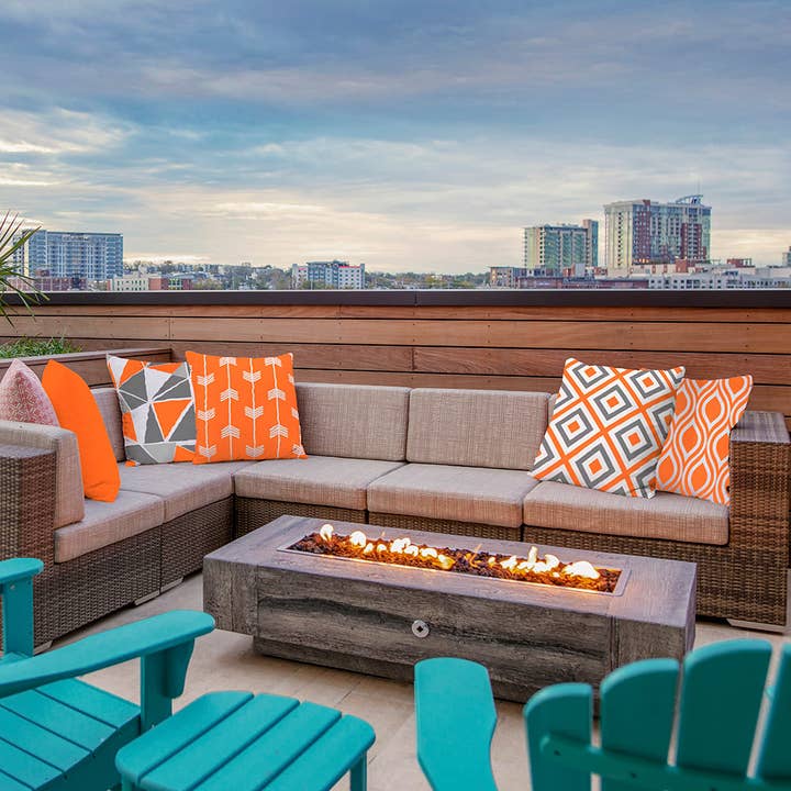 Water Resistant/Outdoor Cushion Covers for Home Garden Outdoor 45x45cm - Orange Colour (Set of 6 & 4) for wholesale by RKAAS HOME